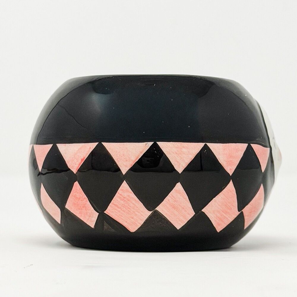 Johanna Parker Carnival Cottage Laughing Luna Moon Man Ceramic Mug Pink Black - Picture 3 of 7